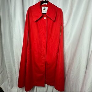 Misty Harbor vintage Red Button-Up Cape Rain Coat